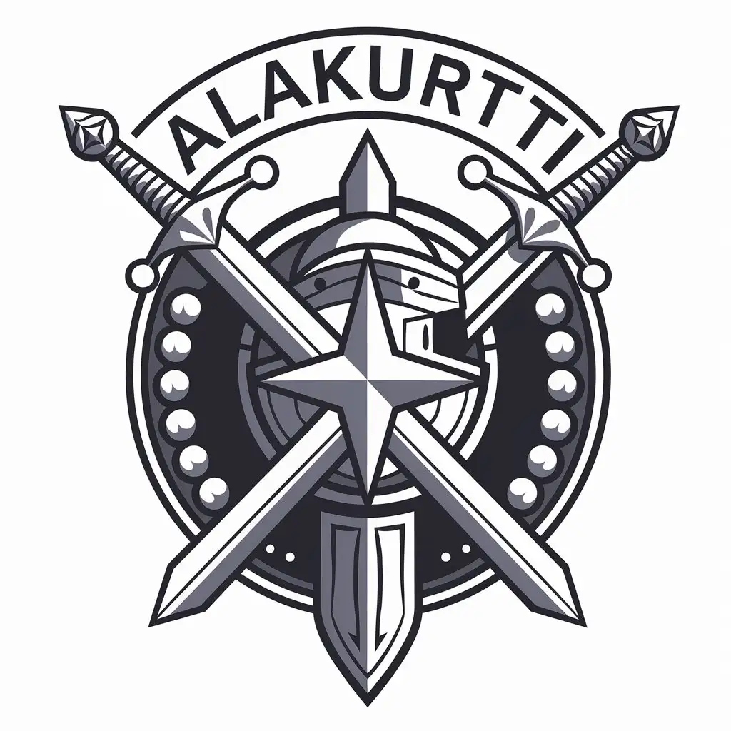 LOGO Design for Alakurtti Medieval Shield Sword and Polar Star with a Clear Vector Background