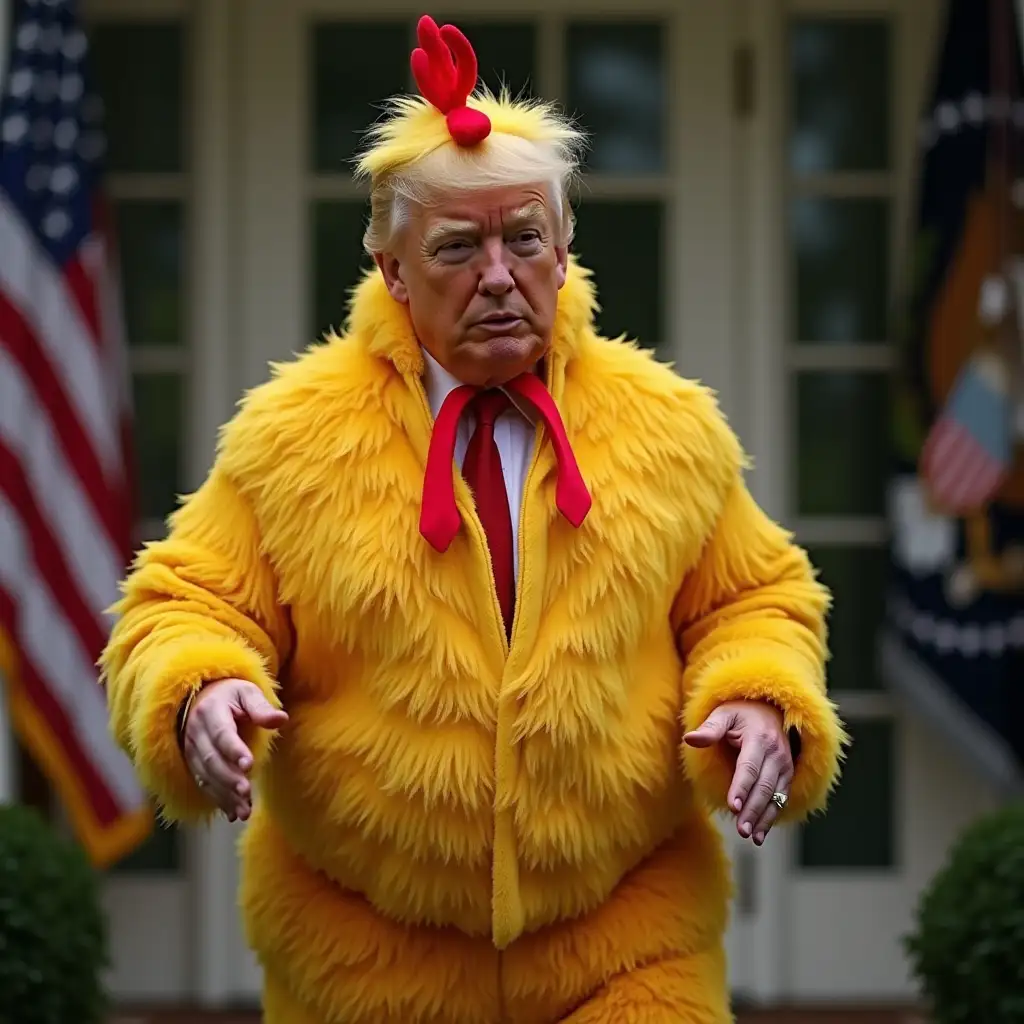 Donald-Trump-in-a-Humorous-Chicken-Costume