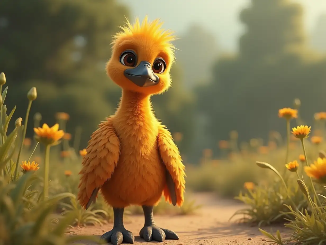 New-Zealand-Moa-Bird-in-Hey-Duggee-Pixar-Style-with-Native-Plant-Background