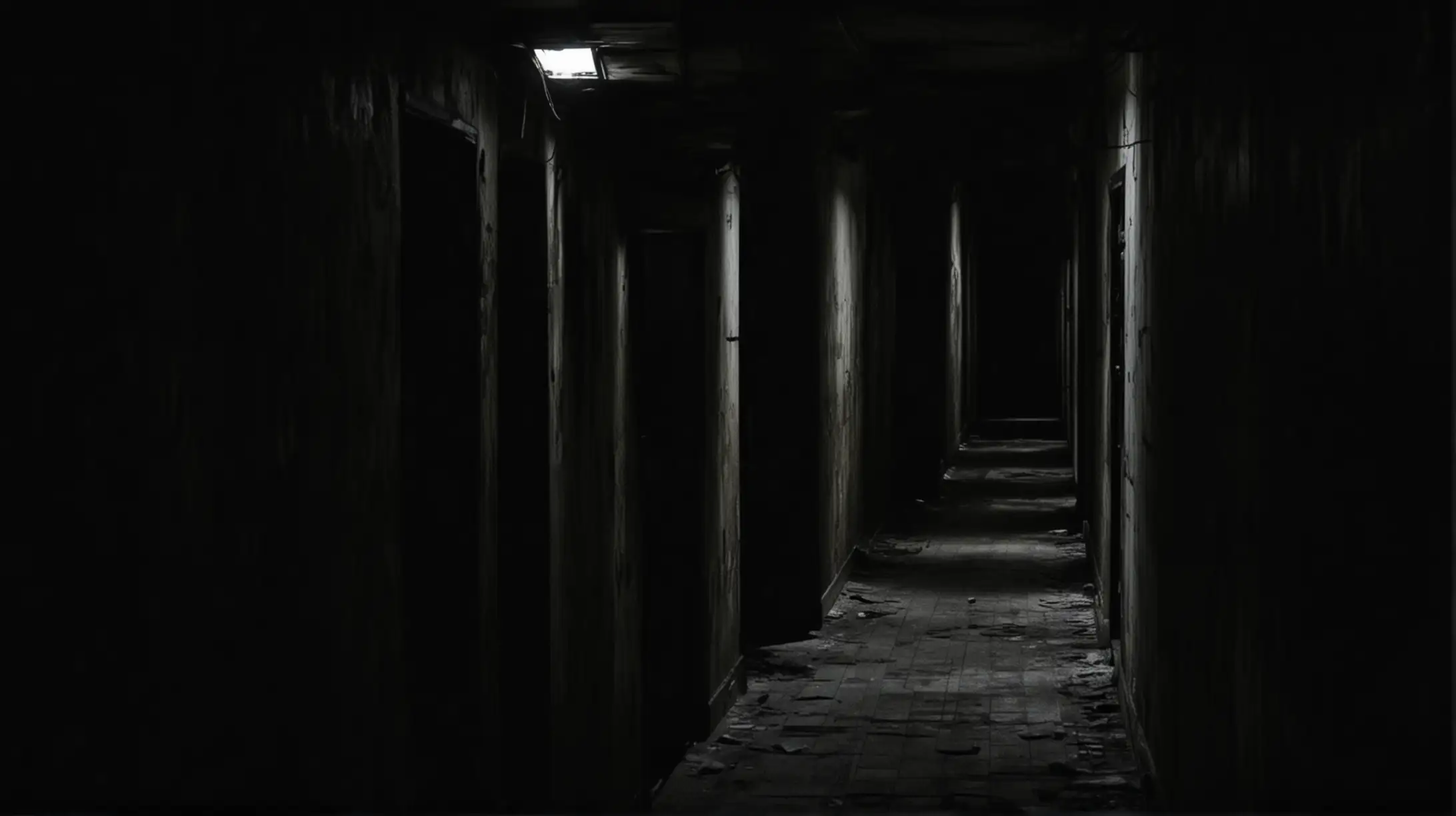 Eerie Dark Corridor with Atmospheric Lighting