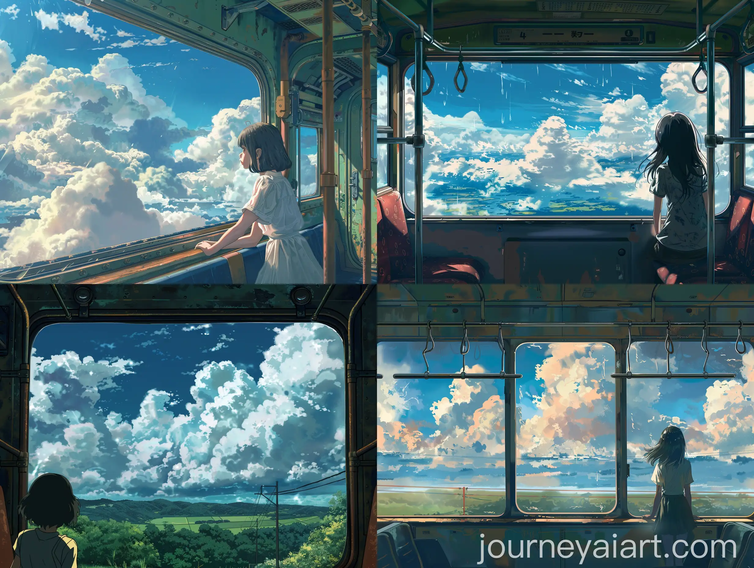 Girl-Looking-Out-of-Train-Window-with-Picturesque-View