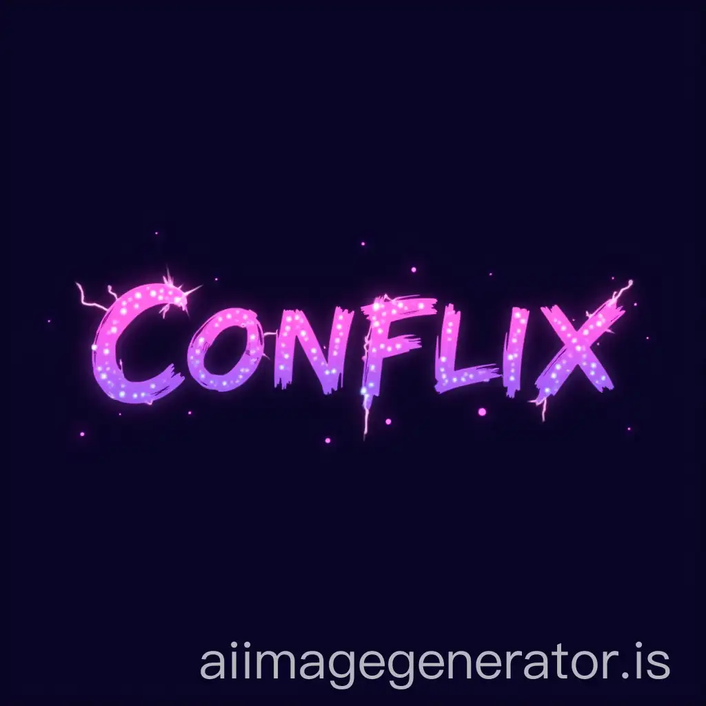 Conflix-Logo-with-Purple-Lightning-and-Chaotic-Font-Design