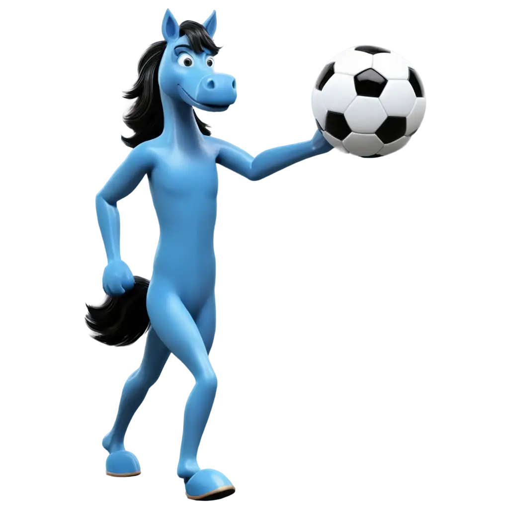 SEOOptimized-Blue-Horse-Playing-with-Soccer-Ball-PNG-Image