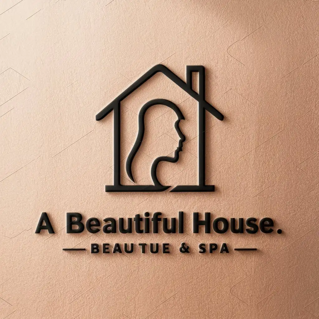 a vector logo design,with the text "a beautiful house", main symbol:profile in room,Moderate,be used in Beauty Spa industry,clear background