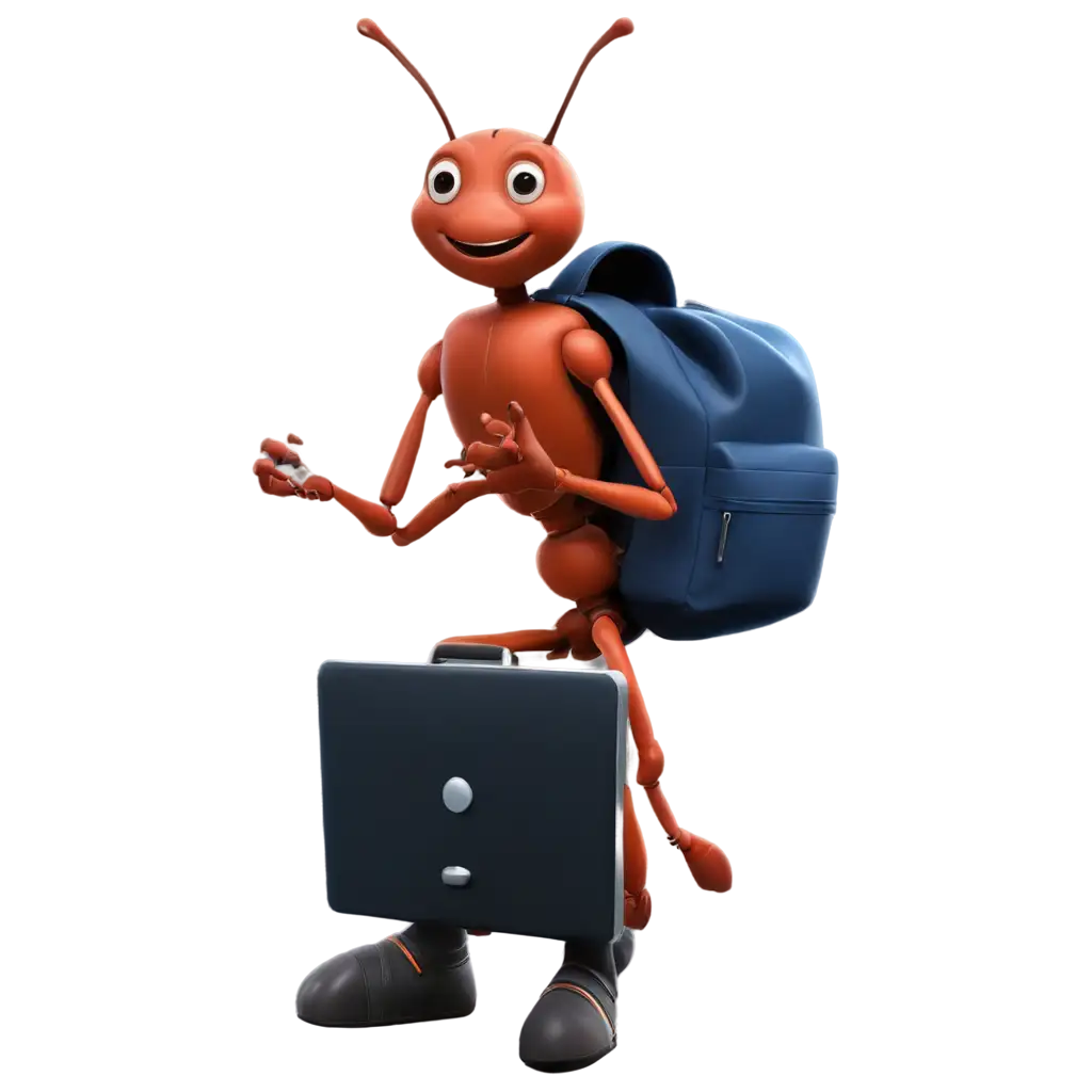 Ant-with-Student-Backpack-PNG-Image-for-Creative-Projects-and-Educational-Use