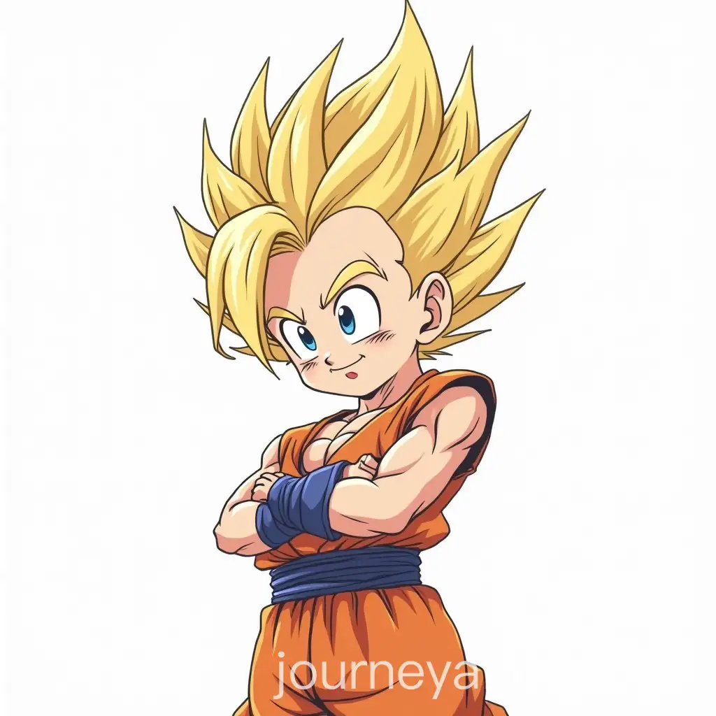 Super-Saiyan-Girl-Character-with-White-Background