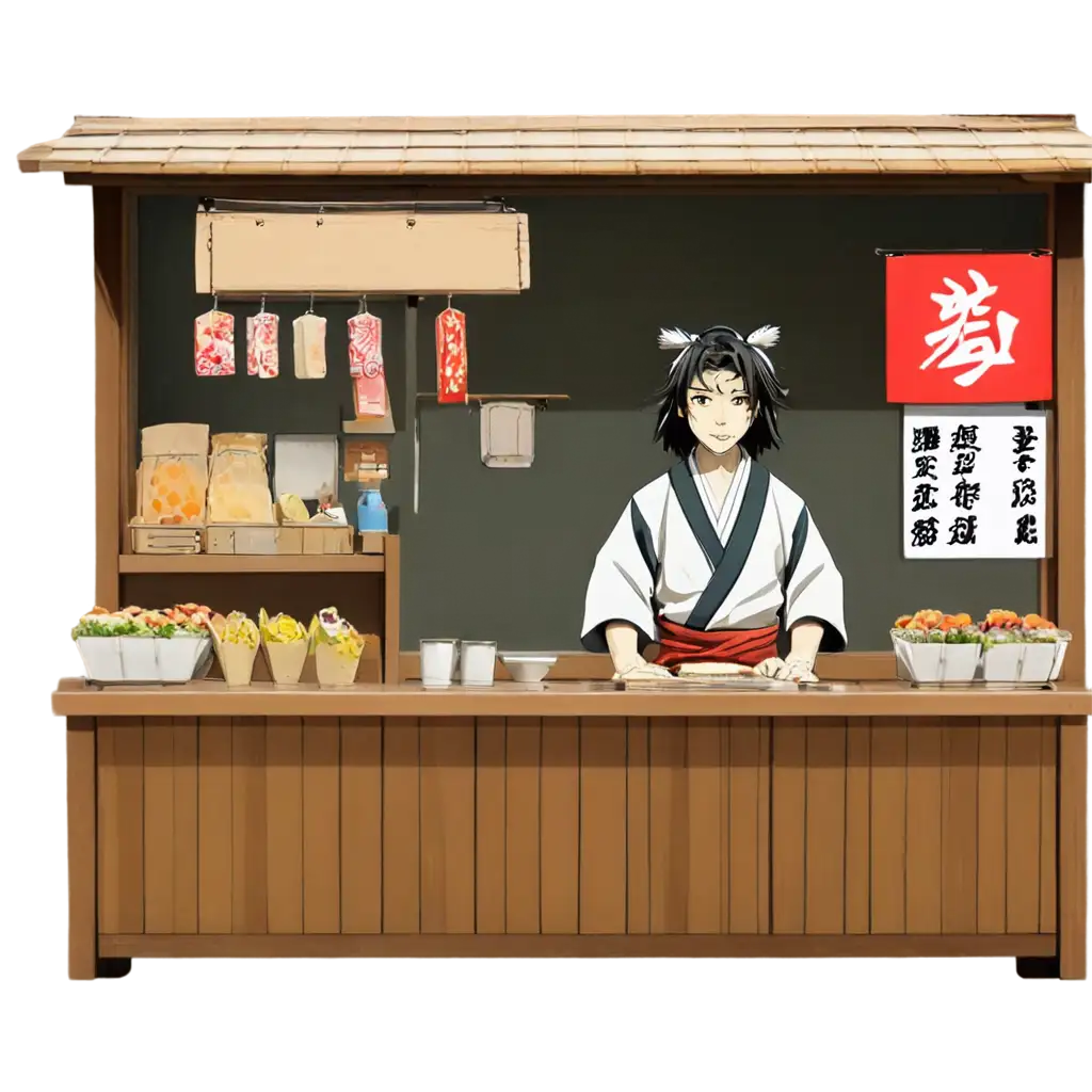 Samurai-in-a-Food-Stall-PNG-Japanese-Anime-Style-Image-for-Digital-Art-and-Content-Creation