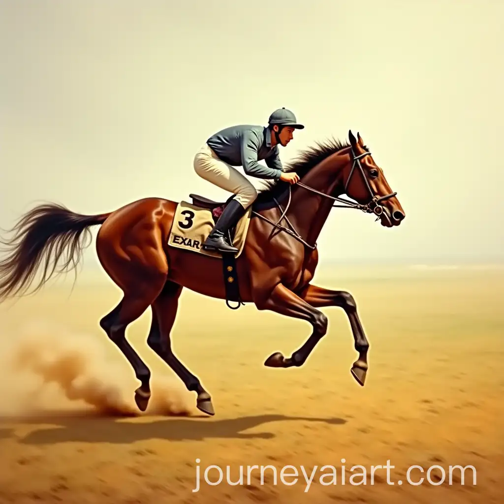 Dynamic-Ultra-HD-Hyperrealism-Painting-of-Fast-Running-Horse-with-Jockey