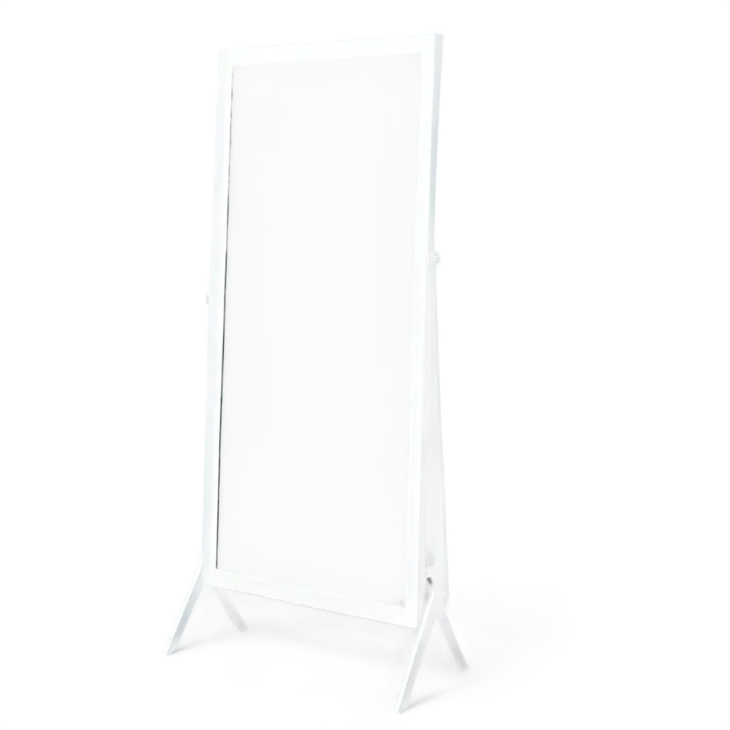 Elegant-White-Shiny-Mirror-PNG-with-Stand-Perfect-for-Web-Design-and-Interior-Visuals