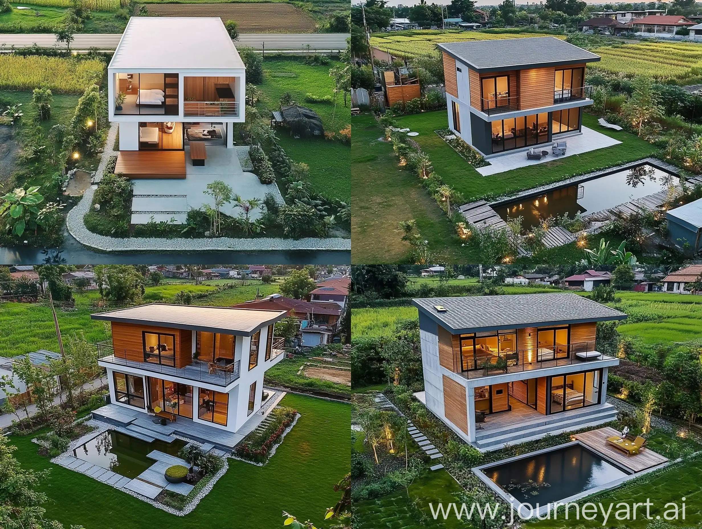 Detailed-Birds-Eye-View-of-Small-TwoStory-Modern-House