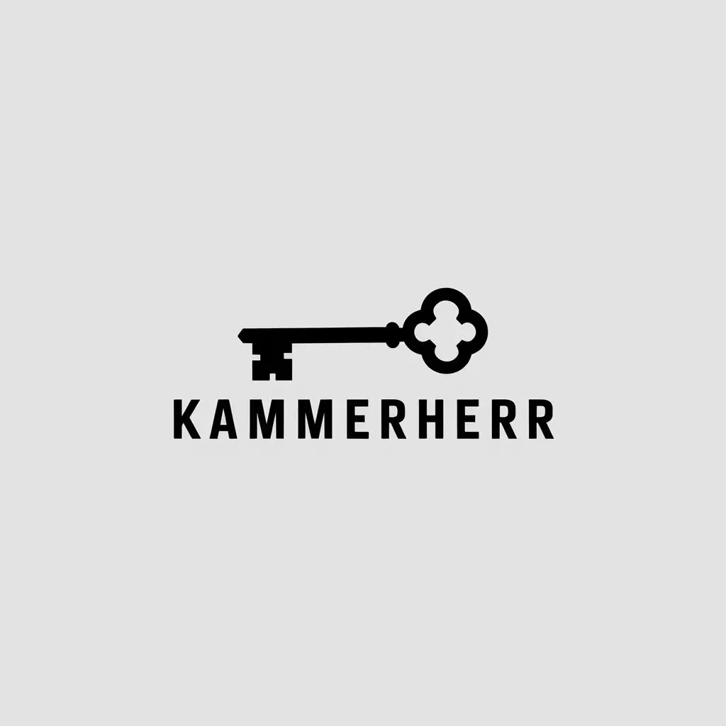 a vector logo design,with the text "kammerherr", main symbol:key,Minimalistic,clear background