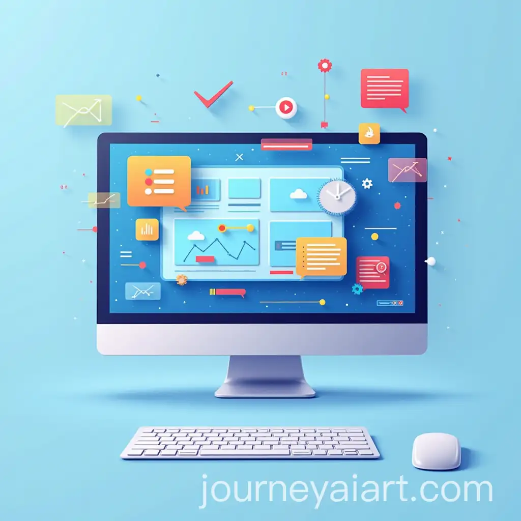 Dynamic-Computer-Screen-with-Moving-Graphic-Elements-for-Digital-Content-Creation