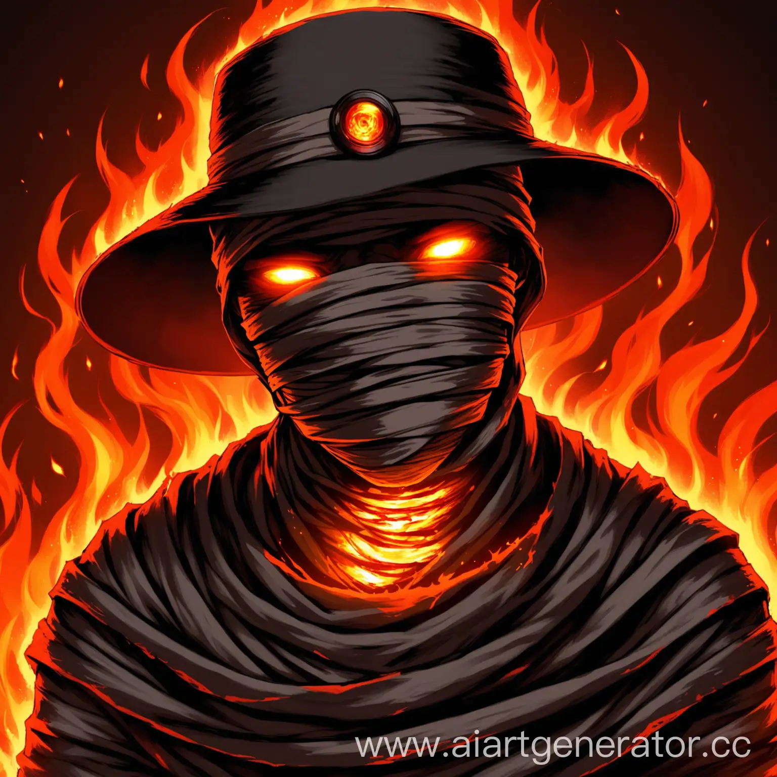 Sinister-Black-Mummy-with-Fiery-Red-Eyes-and-Black-Hat