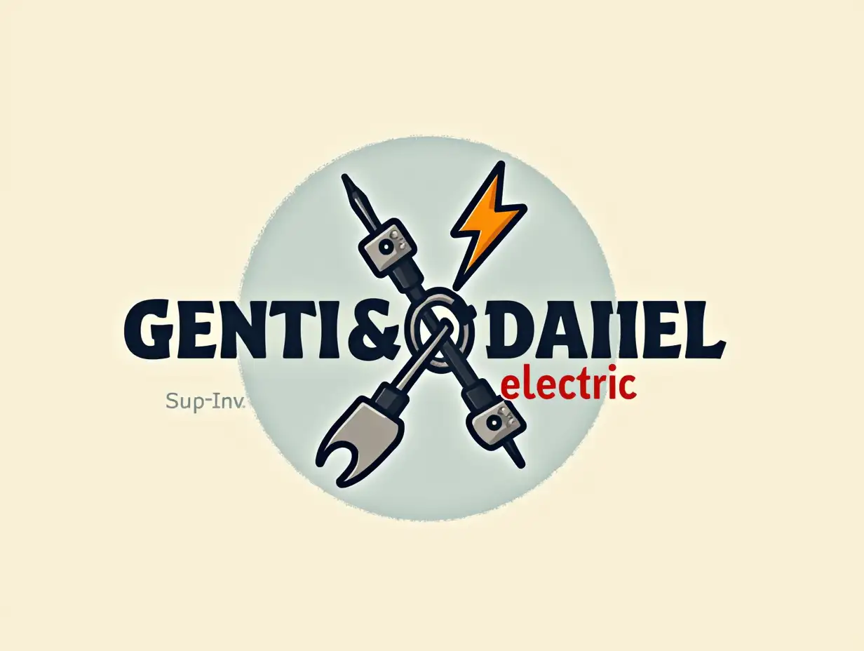 yo can you make a logo for my work named: Genti&Daniel electric with some electrical symbols make also add some working tools on it