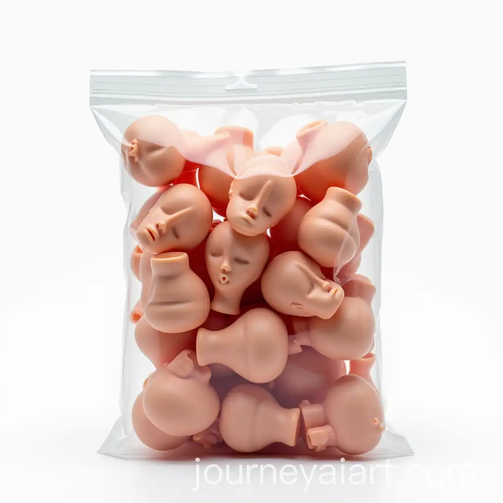 VacuumSealedAI-Image-Prompt-Expansion-Bag-with-Mattel-Barbie-Heads-in-Studio-Photography