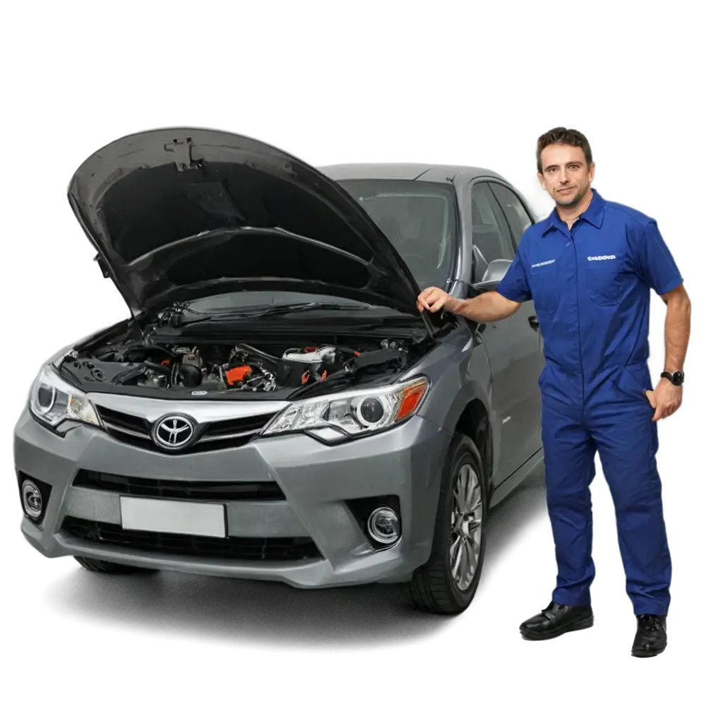 HighQuality-PNG-Image-of-a-Mechanic-with-a-Toyota-Car-for-Diverse-Applications