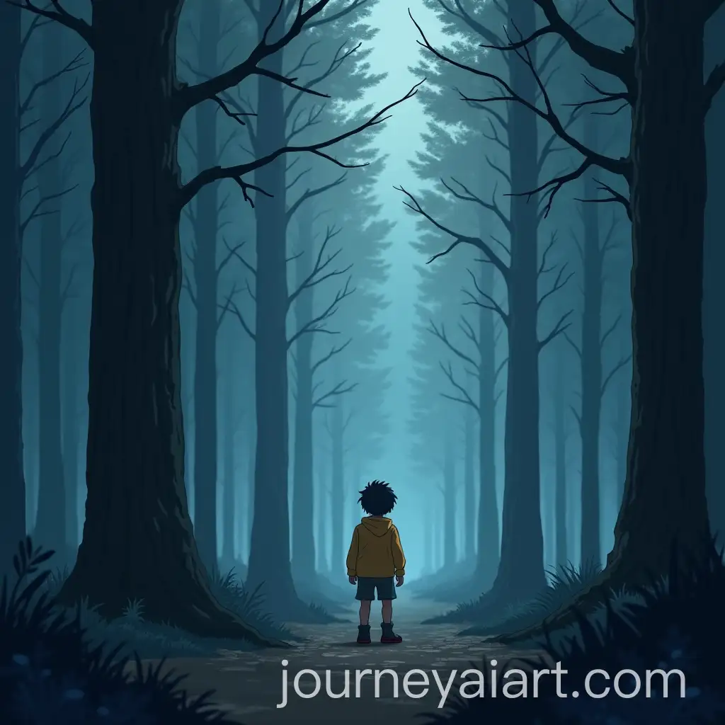 Young-Boy-Lost-and-Cold-in-the-Woods-Anime-Style