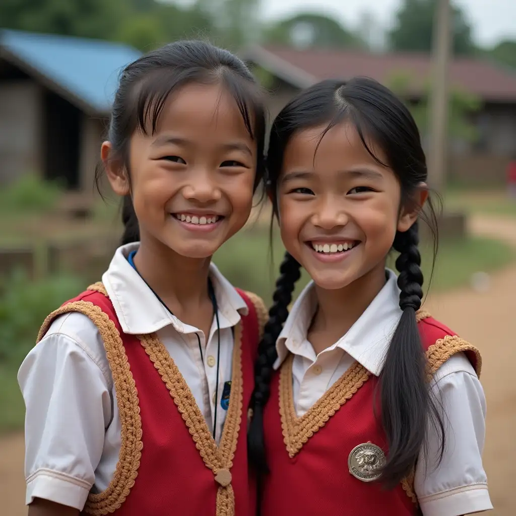 Two Cambodian School Girls