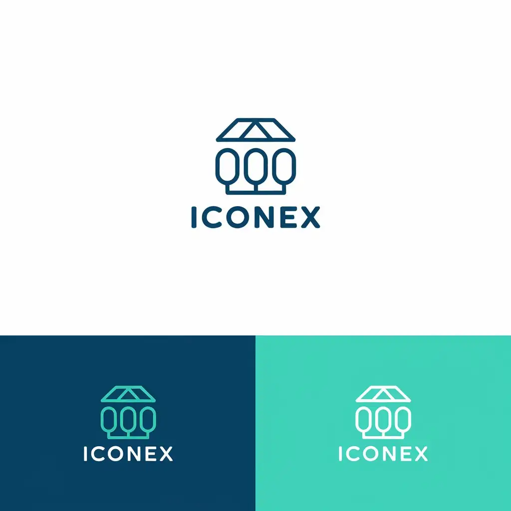 LOGO Design for Iconex Vector Marketplace Symbol with Clear Background