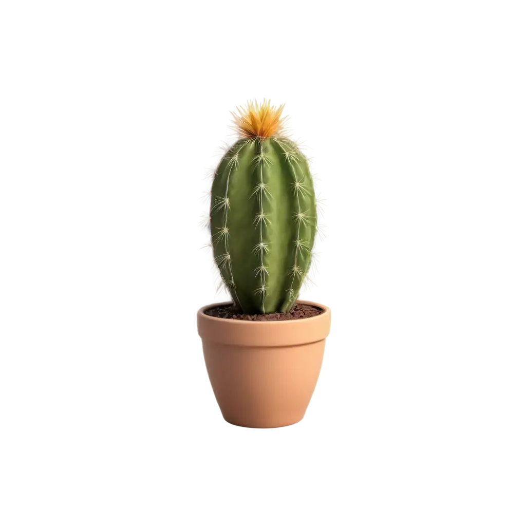 HighResolution-PNG-Image-of-a-Pot-with-Cactus-Photorealistic-Octane-Render