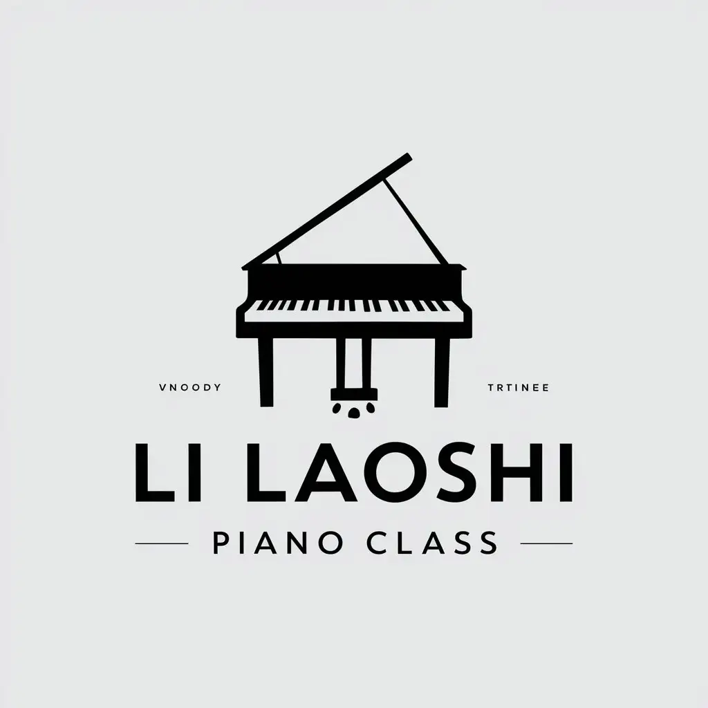 a vector logo design,with the text "Li laoshi piano class", main symbol:piano,Moderate,be used in Education industry,clear background