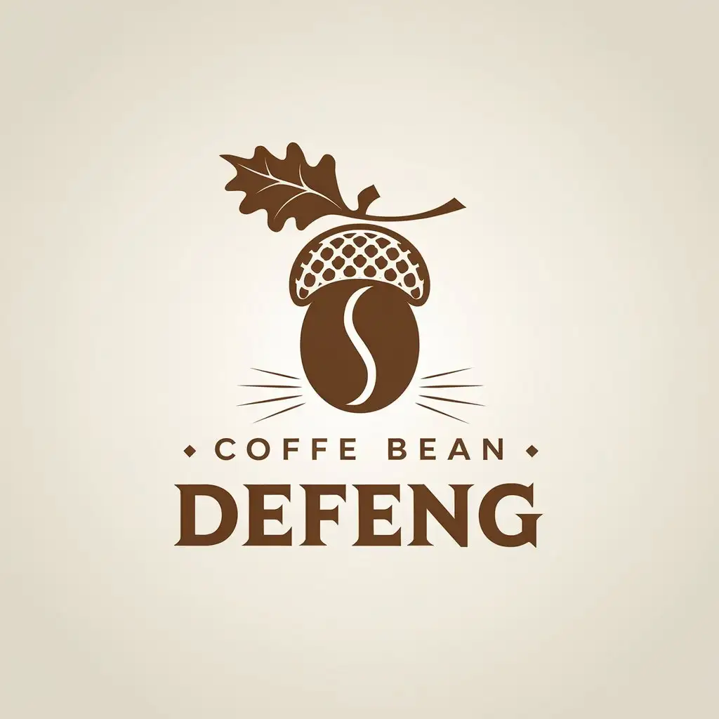 LOGO Design for Coffee Acorn Coffee Bean Shaped Like an Acorn with Leaf and Cap