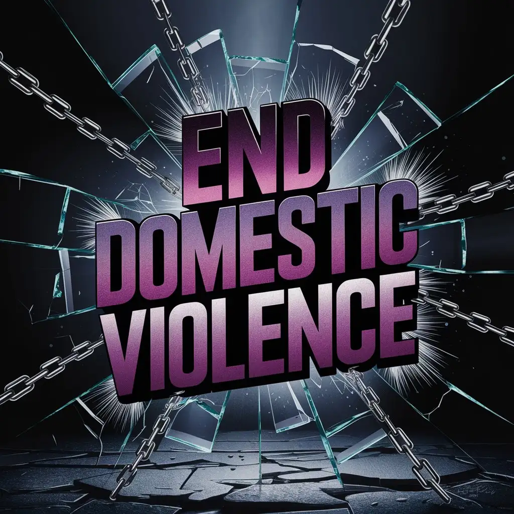 Bold-Typography-End-Domestic-Violence-with-Shattered-Glass-and-Chains