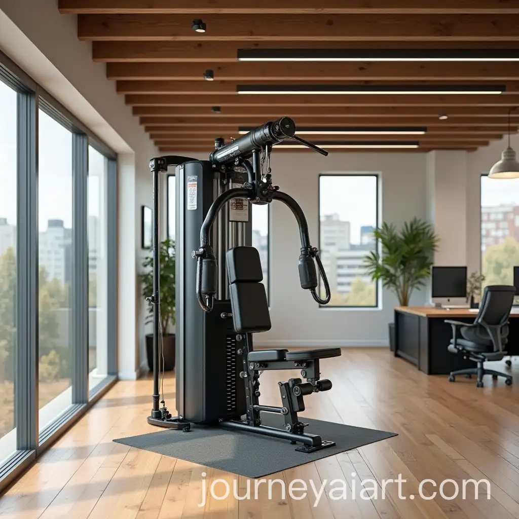 Weight-Training-Machine-in-a-Modern-Wooden-Trading-Office-Space