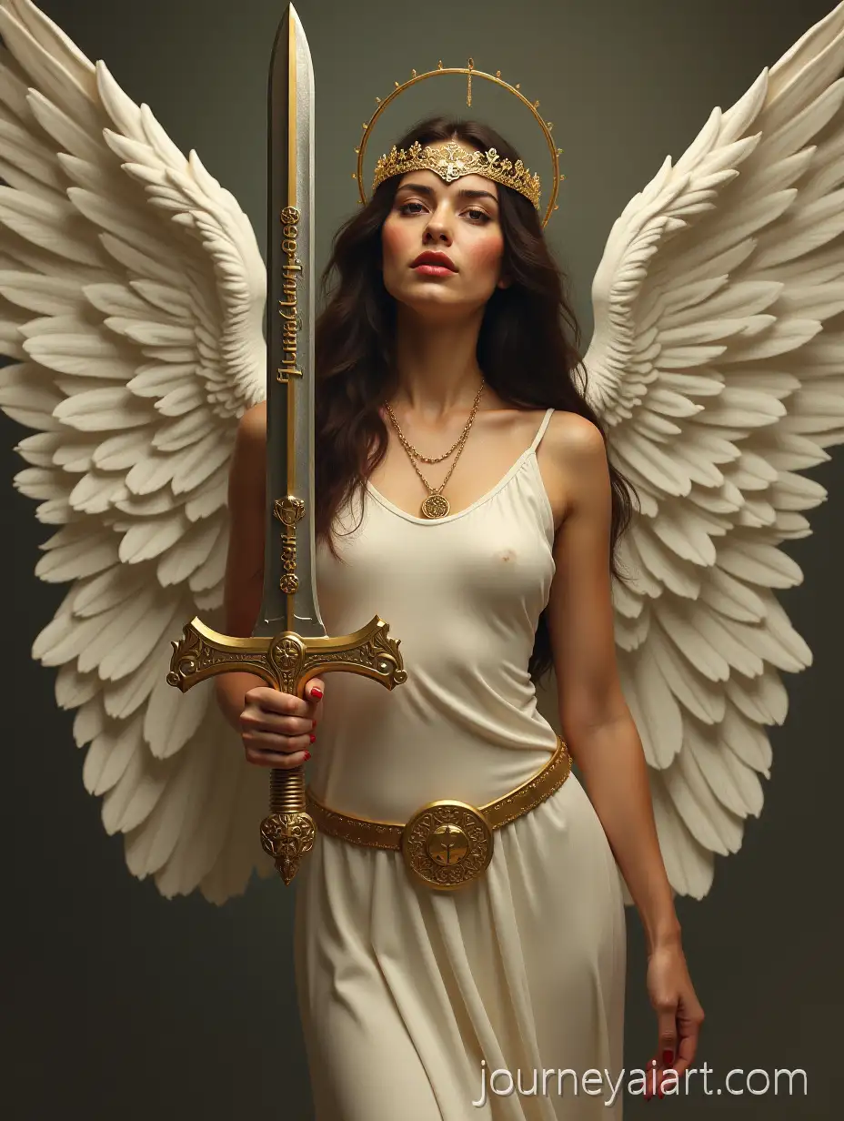 FrAI-Art-Prompt-Expansionancesca-Albanese-Portrayed-as-an-Angel-with-Sword-of-Justice