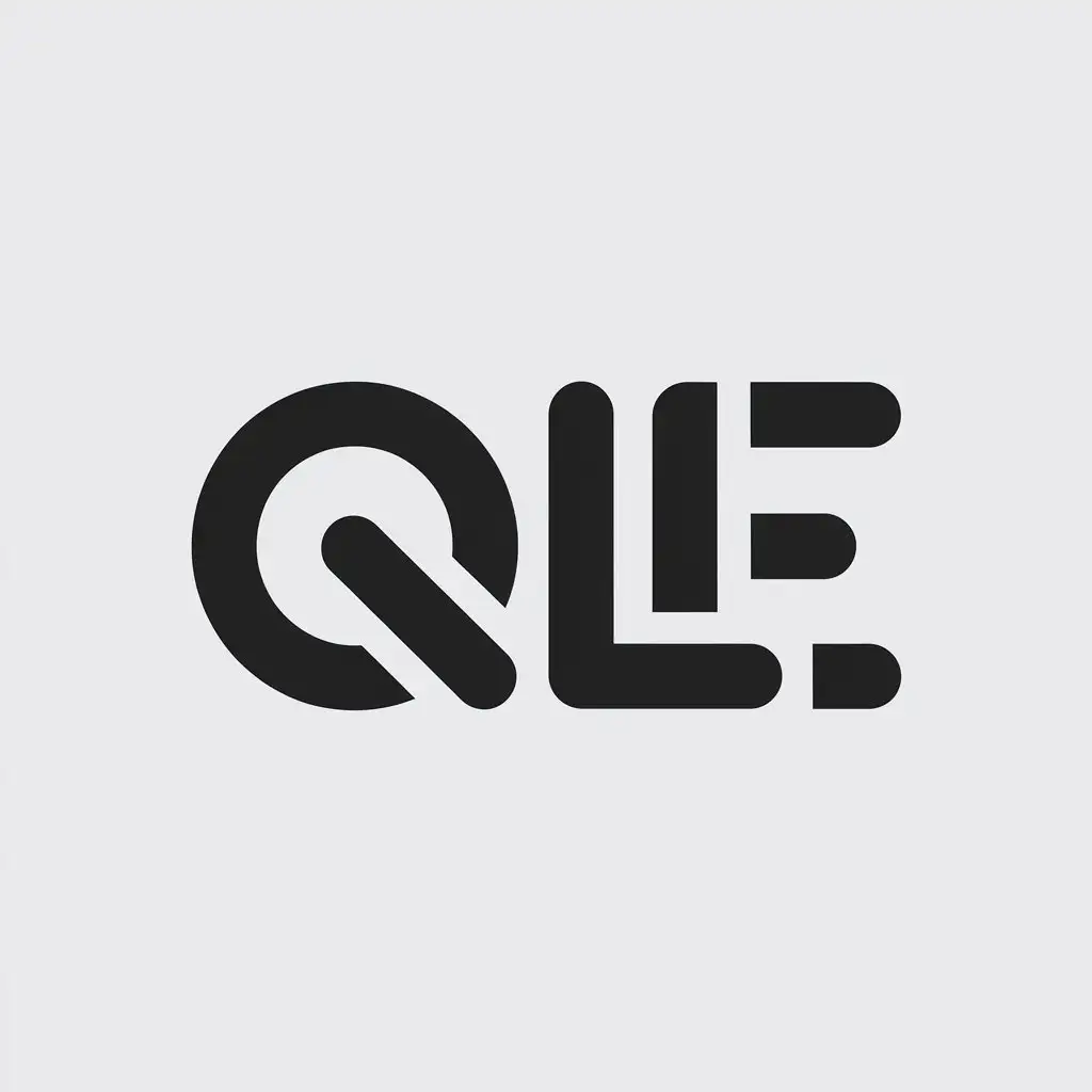 a vector logo design,with the text "QLE", main symbol:QLE,Minimalistic,be used in Retail industry,clear background