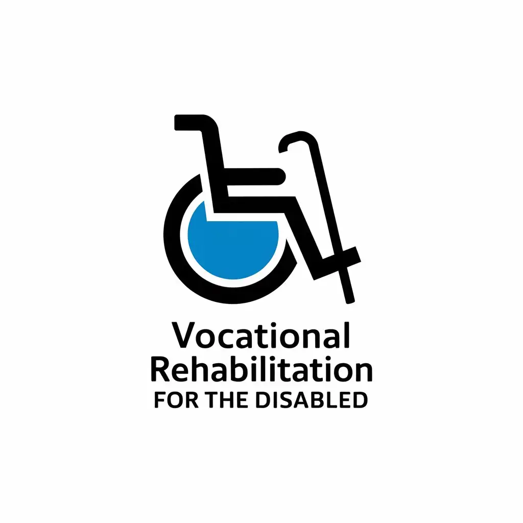 LOGO-Design-For-Vocational-Rehabilitation-for-the-Disabled-Wheelchair-and-Walking-Stick-Symbol-in-Moderate-Style