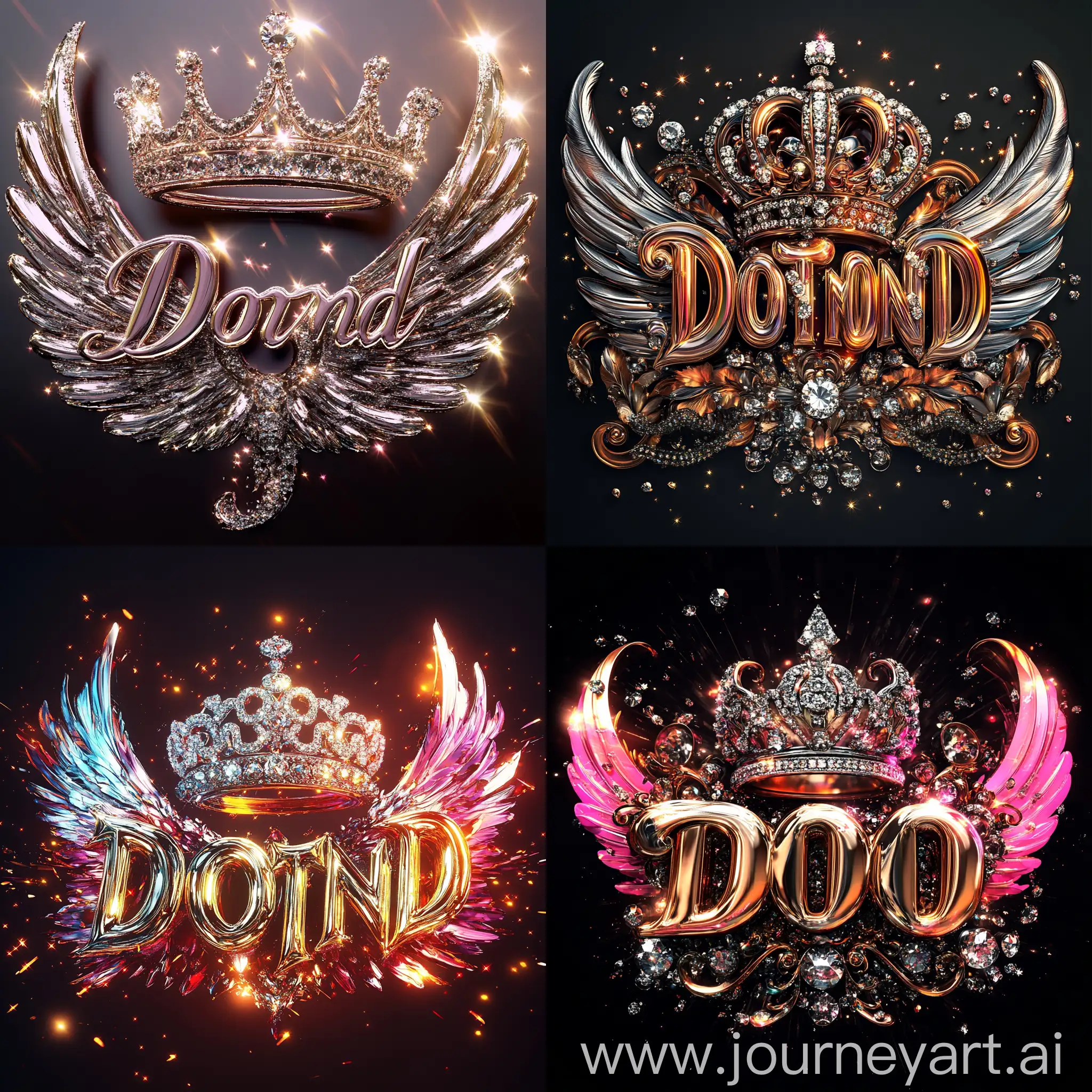 Elegant-3D-Typography-of-DOTMOND-Adorned-with-Crown-and-Diamonds