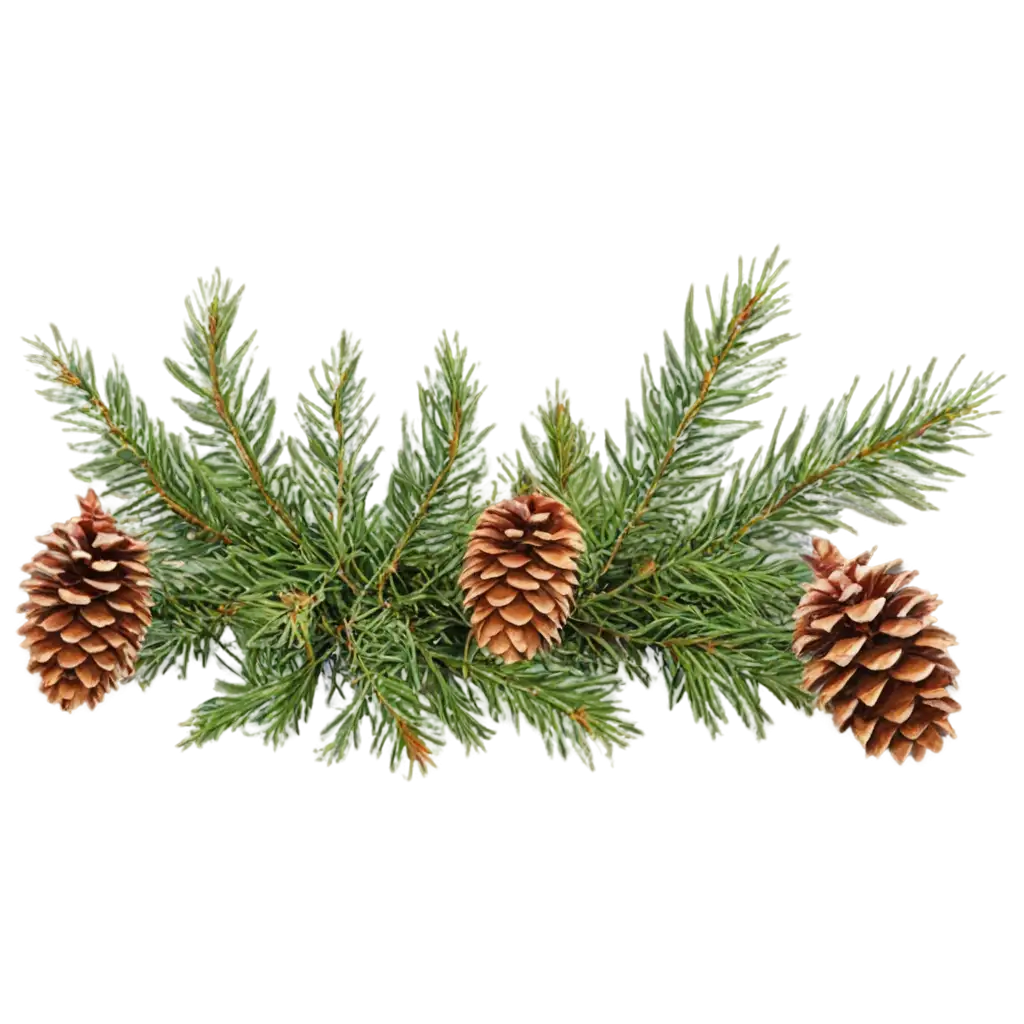 PNG-Image-of-Fir-Branches-with-Cones-Natures-Delicate-Beauty-Captured-in-High-Definition