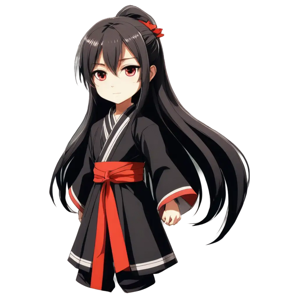 Anime-Character-PNG-Young-Man-in-Black-and-Red-Chinese-Historical-Dress-with-Long-Hair-and-Red-Ribbon