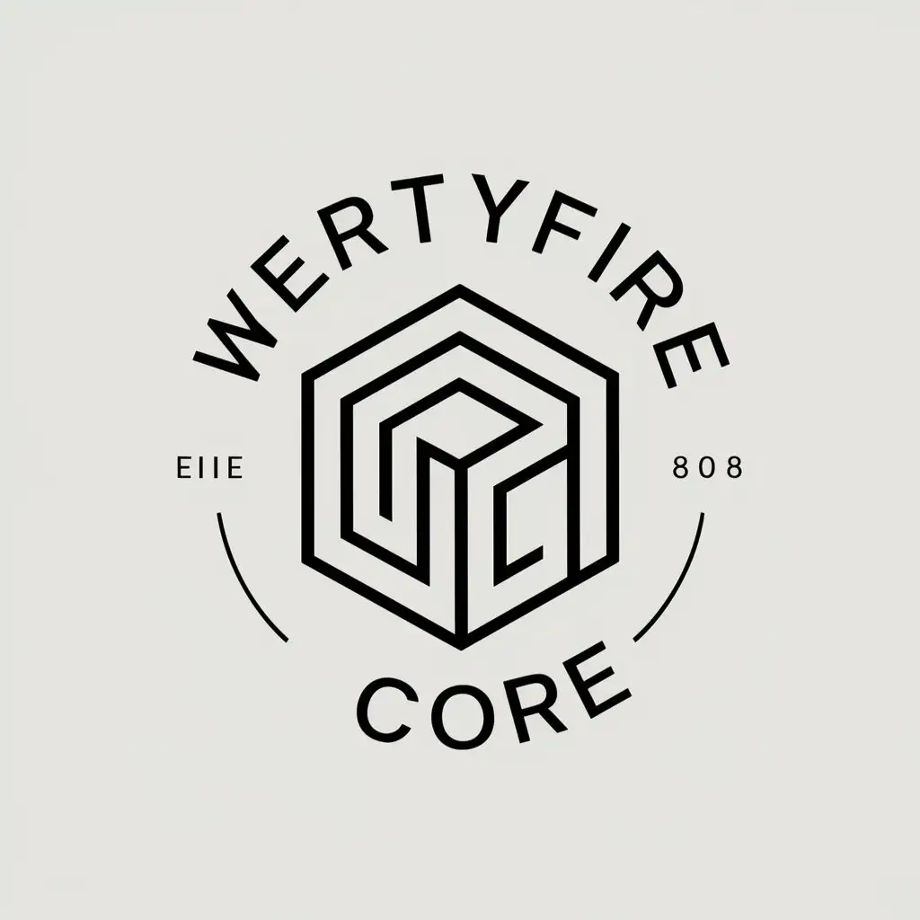 LOGO Design for Wertyfire Core Minecraft Mod Library Symbol with Minimalistic Style