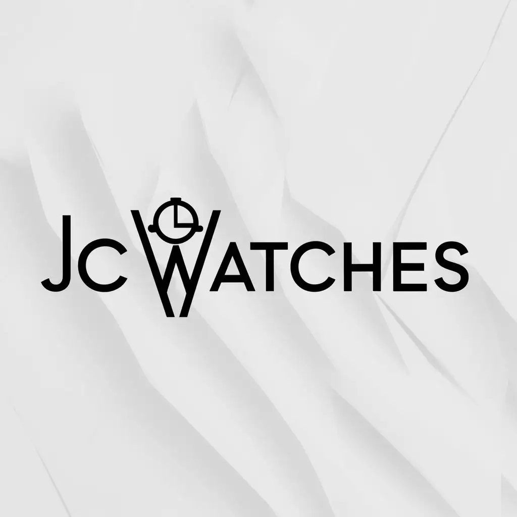 a logo design,with the text "JC Watches", main symbol:wristwatch,Minimalistic,be used in Others industry,clear background