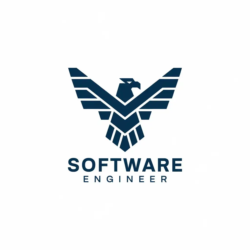 LOGO Design for Software Engineer Eagle Symbol for Technology Industry with Clear Background