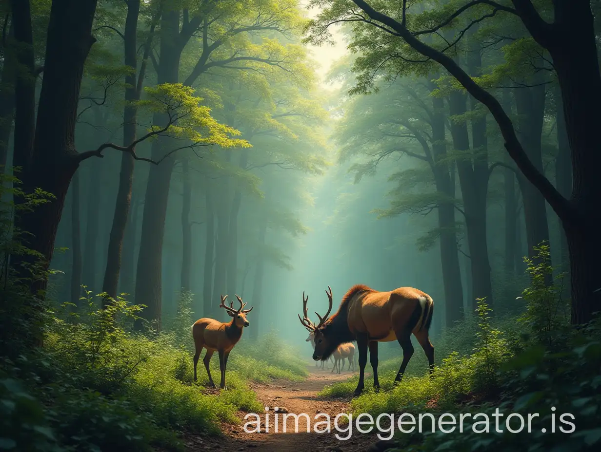 real forest with some wild animals must look good