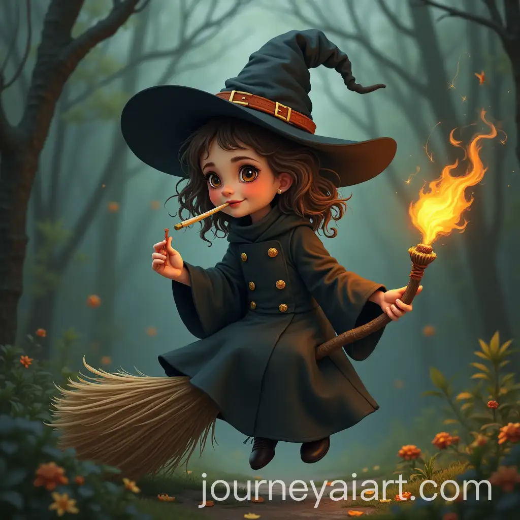 Little-Witch-Smoking-a-Joint-on-a-Broom