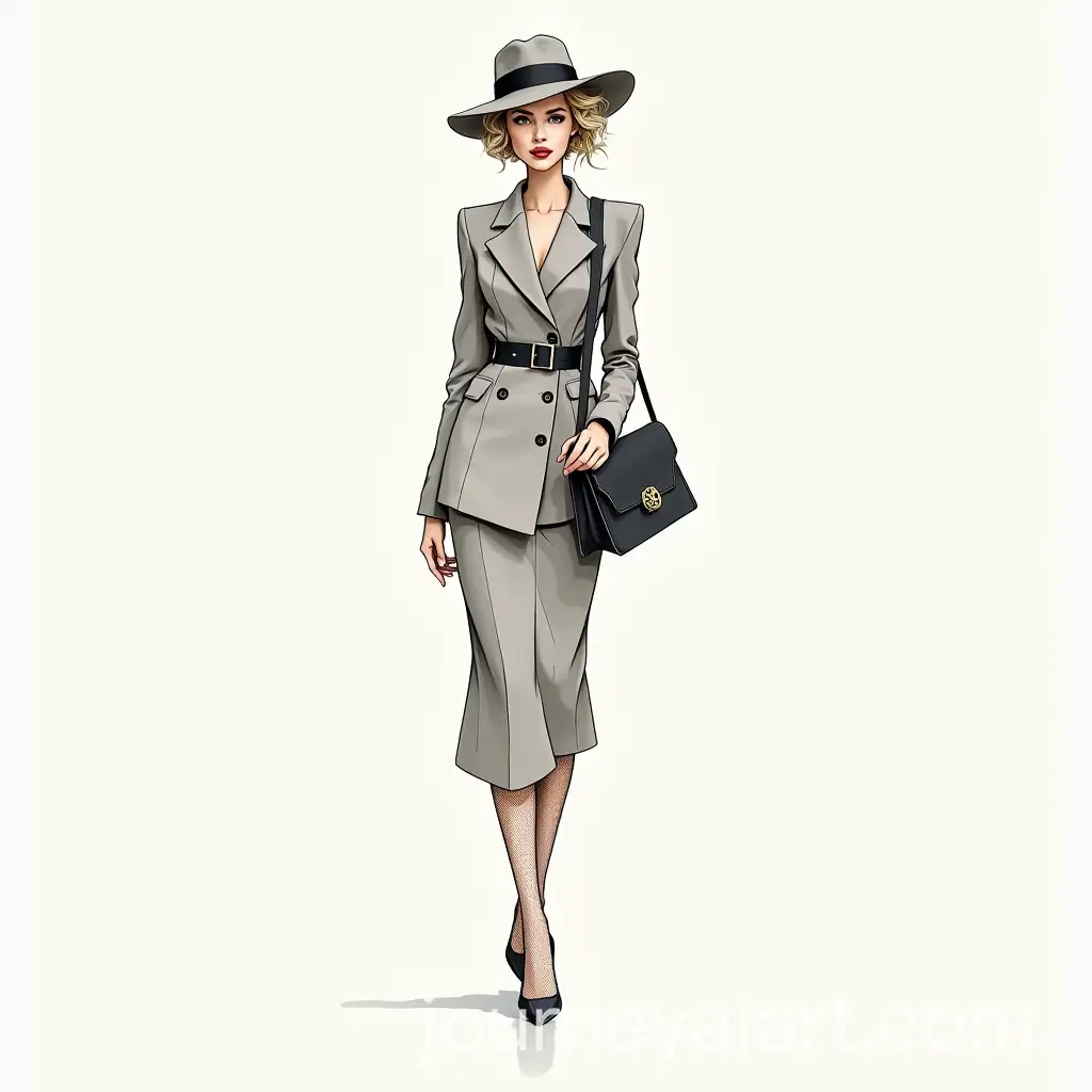 Elegant-FullLength-Dress-with-Minimalist-Suit-and-Art-Deco-Accessories