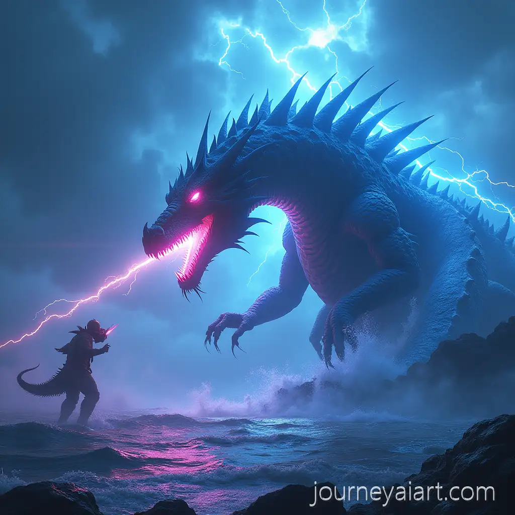 Epic-Battle-Between-Sea-Dragon-and-RoboticAI-Art-Prompt-Expansion-Predator-at-Cyberpunk-Hydroelectric-Dam