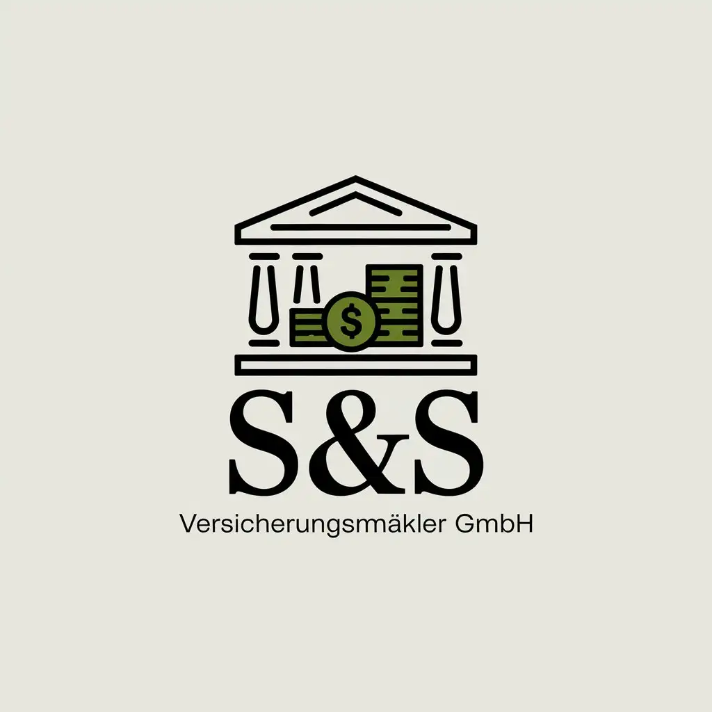 LOGO Design for SS Versicherungsmakler GmbH Vector Design with Pension Insurance Money Symbol for Finance Industry