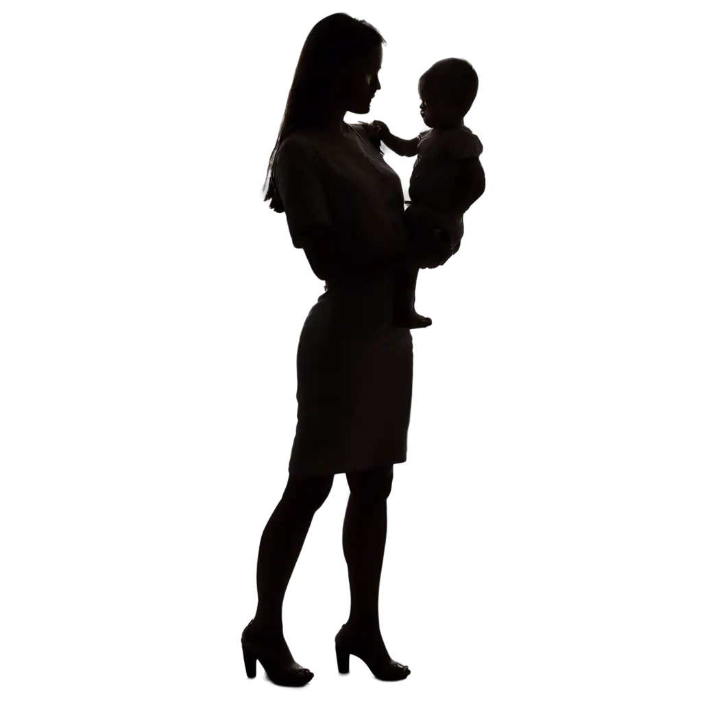 Silhouette-of-a-Mother-Holding-a-Baby-HighQuality-PNG-Image-for-Emotional-and-Heartwarming-Visuals