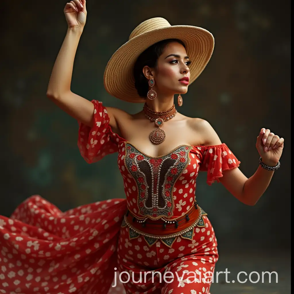 Vibrant-Cuban-Woman-Dancing-in-Traditional-Attire