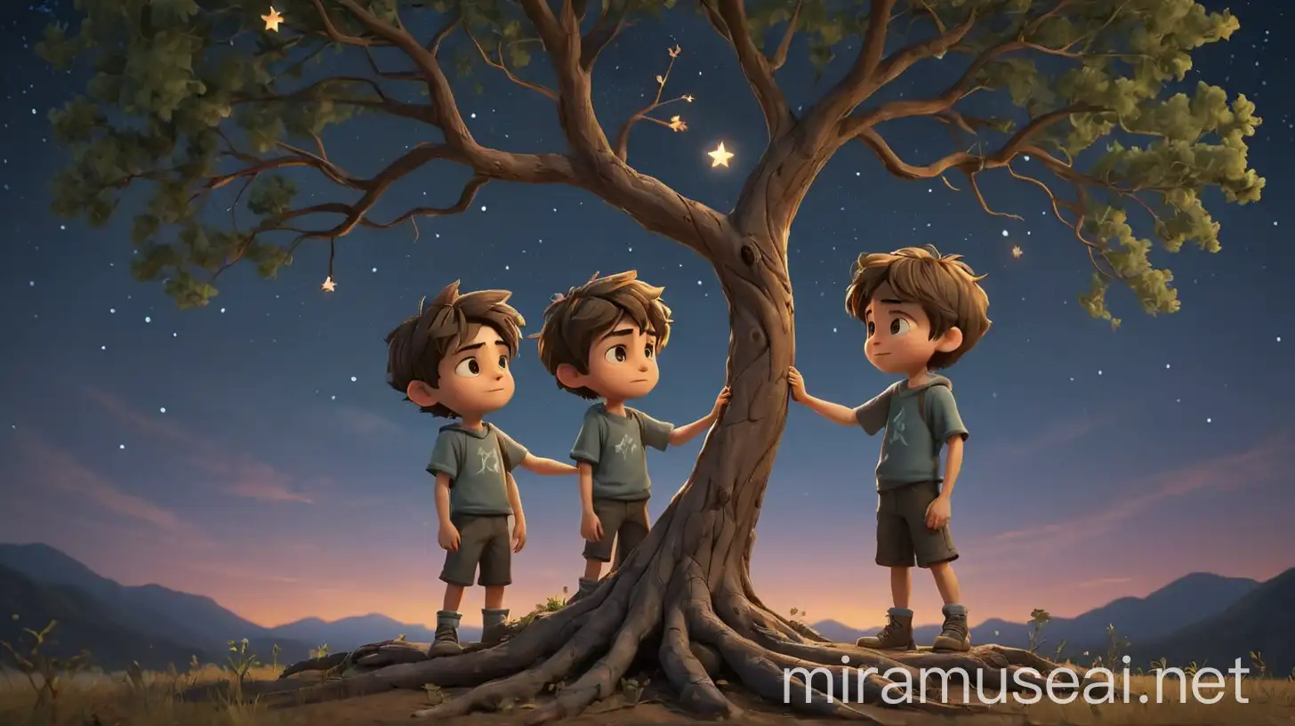 Symbolic 3D Animation of Strong Young Boy Friendship