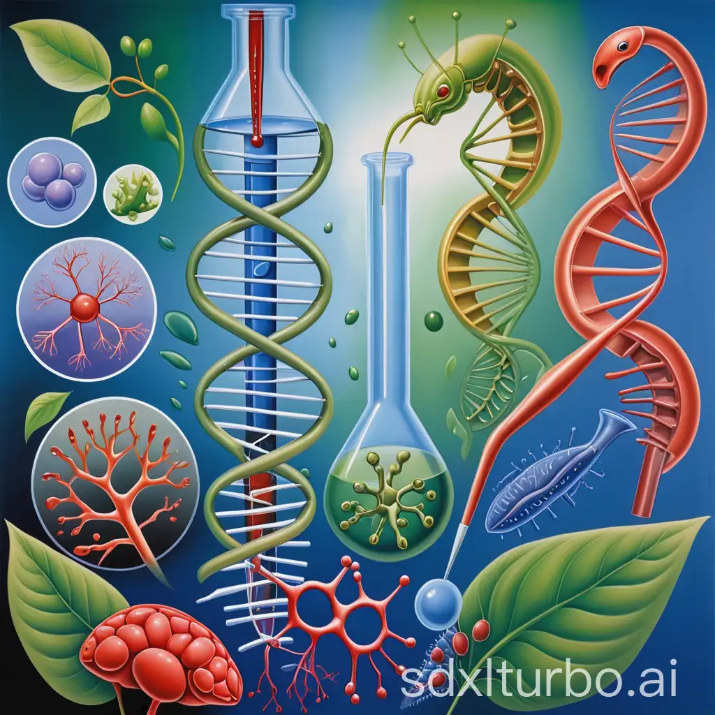 biology scientific promotional painting