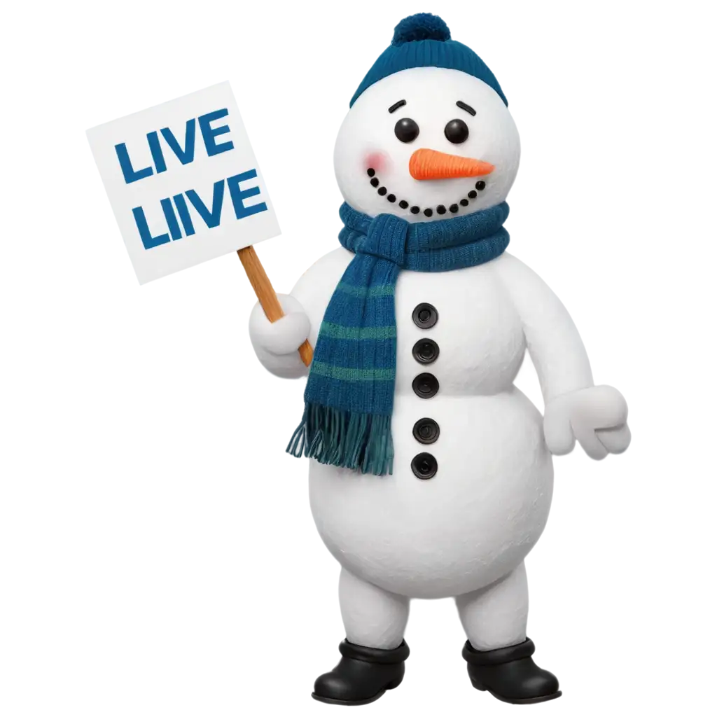 Snowman-Holding-LIVE-Sign-in-Portuguese-PNG-Image-Creation