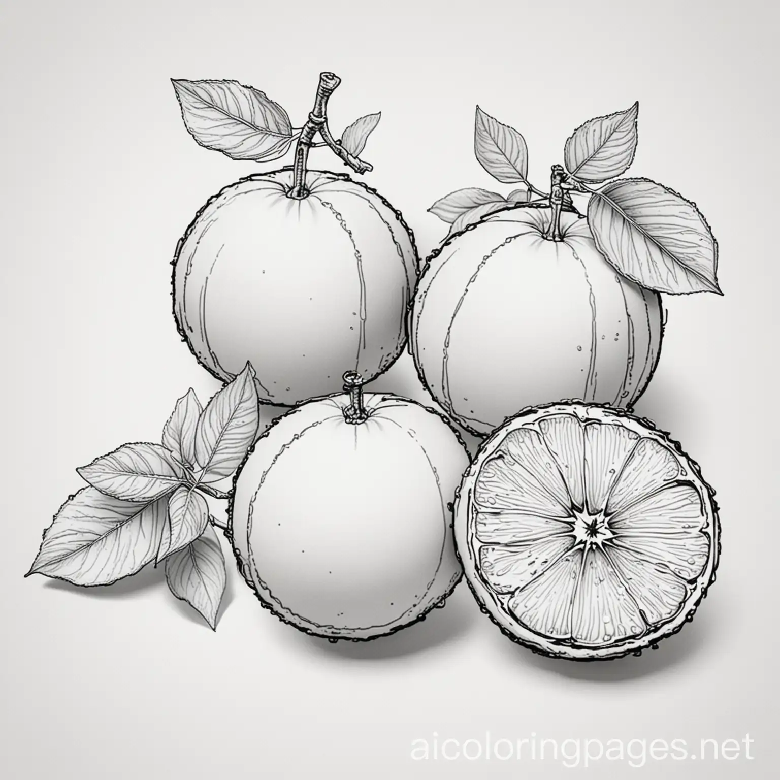 Oranges-Coloring-Page-for-Kids-Simple-Line-Art-on-White-Background