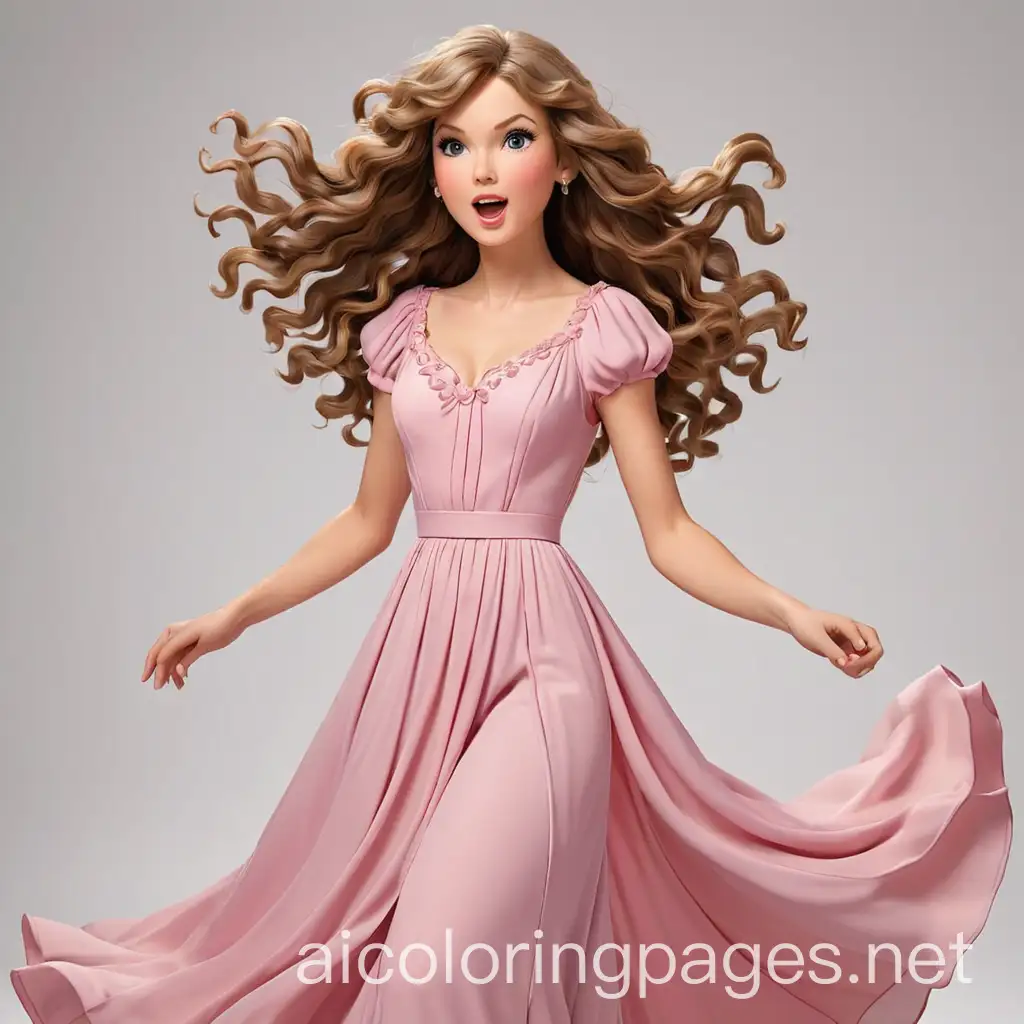 Taylor-Swift-Concert-Girl-in-Pink-Dress-Singing-Along