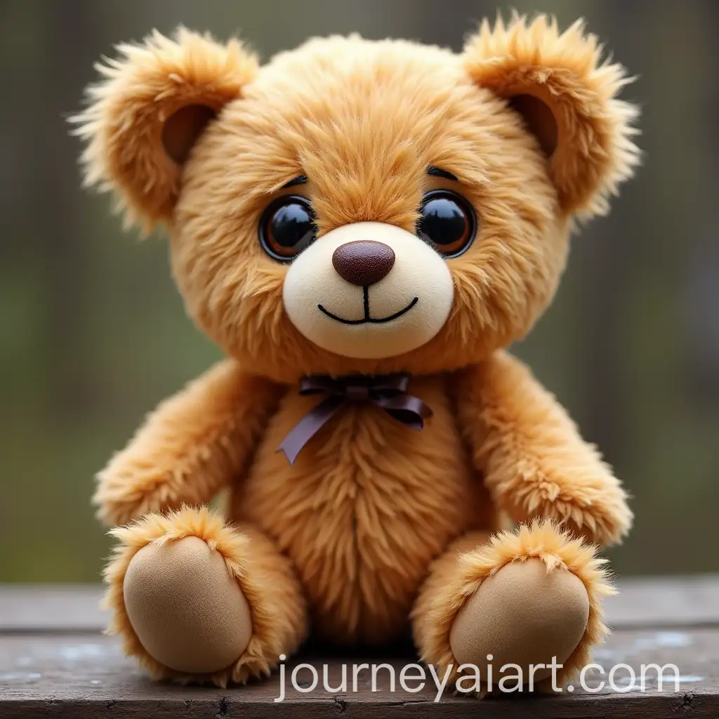 Cute-Teddy-Bear-with-Large-Button-Eyes-in-Soft-Colors